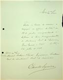 Carta de Eduardo Sequeira, para Manuel Pinheiro Chagas, Secretário, acusando a receção do oficio e diploma de Sócio Correspondente da Academia