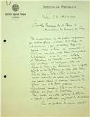 Carta de Charles Lepierre, para o Secretário, justificando ausência na sessão, comunica o assunto de seu trabalho em conjunto com Alexandre Herculano Carvalho sobre as Águas dos Gerês