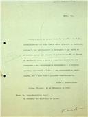 Carta de Francisco Tomás Oom para o Secretário, informando ter recebido o comunicado de que foi eleito sócio efetivo