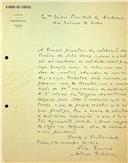 Carta de António Cabreira dirigida a Júlio Dantas, Presidente, solicitando a eleição de um académico delegado para a Comissão Comemorativa do Centenário de Júlio Verne