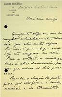 Carta de Henrique Lopes de Mendonça dirigida a Cristóvão Aires justificando a sua ausência em sessão da Academia
