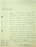 Carta de Francisco Manuel de Melo Breyner para Adriano Augusto de Pina Vidal, Secretário, informando a impossibilidade de comparecer à primeira sessão 