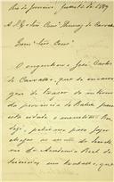 Carta de Ataliba de Gomensoro, para o Secretário, informando que envia a pedido de José Carlos de Carvalho, engenheiro, o trabalho sobre o monolito Bendegó  