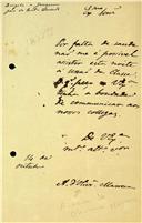 Carta de António de Oliveira Marreca dirigida a Joaquim José da Costa Macedo, Secretário, justificando ausência em sessão da Classe