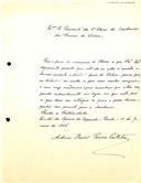 Carta de António Xavier Pereira Coutinho dirigida a Pedro José da Cunha, Presidente da Classe de Ciências, expressando a sua intenção em renunciar ao estatuto de sócio efetivo 