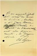 Bilhete de Cristóvão solicitando as assinaturas de Henrique da Gama Barros, José Ramos Coelho e José Leite de Vasconcelos