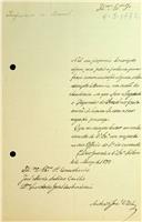 Carta de António José Viale dirigida a José Maria Latino Coelho, Secretário, comunicando que não interviria em sessão da Academia perante D. Pedro II, imperador do Brasil