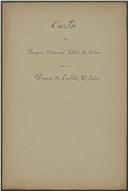 Carta de D. Manuel Teles da Silva, 6° Conde de Vilar Maior, acusando receção de notícia da chegada de D. João Carlos de Bragança aos Países Baixos e prestando-lhe homenagem