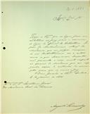 Carta de Augusto Pereira Soromenho dirigida a José Maria Latino Coelho, Secretário, solicitando a sua substituição no júri para o concurso de oficial de Biblioteca