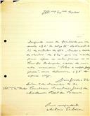 Carta de António Cabreira requerendo cópia de contra-parecer a respeito da sua Memória "Sobre os corpos poligonais"