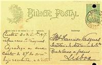 Bilhete-postal de Carlos Roma du Bocage dirigido a Francisco Vasques, funcionário da Secretaria, informando que ficará na posse de provas de texto que lhe foram remetidas