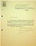 Carta de Fidelino de Sousa Figueiredo dirigida a Cristóvão Aires, Secretário da Classe de Letras, informando da reprodução de uma gravura de D. João Carlos de Bragança, 2.º Duque de Lafões, encontrada por Edgar Prestage para publicação em artigo