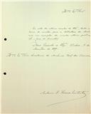 Carta de António Xavier Pereira Coutinho dirigida a José Maria Latino Coelho, Secretário, remetendo para a Biblioteca exemplar da sua obra "Guia do Vinicultor"