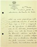 Carta de António Cabreira dirigida a Adriano Augusto de Pina Vidal, Secretário, mostrando-se impossibilitado de comparecer à sessão, propondo um voto de louvor aos trabalhos da Comissão da Ortografia  