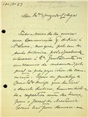 Carta de Júlio Guilherme de Bettencourt Ferreira para Cristóvão Aires de Magalhães Sepúlveda, Secretário, remetendo seus trabalhos à Academia