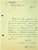 Carta de Francisco Tomás Oom para o Secretário, informando o envio de um exemplar do Regulamento, como oferta do Observatório Astronómico de Lisboa à Academia 