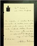 Carta de António Cabreira remetendo o seu texto acerca do sócio António Cândido