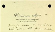 Carta de Cristóvão Aires requerendo volumes das Atas das Assembleias Gerais