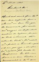Carta dirigida a Cristóvão Aires sobre um pedido de admissão à Casa Pia