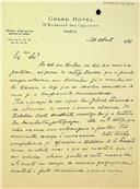 Carta de Joaquim Bensaúde manifestando o seu interesse na nomeação a sócio de Gabriel Ferrand, considerando os seus estudos uma mais valia para o conhecimento da geografia do Oriente