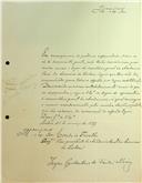 Carta de Jaime Constantino de Freitas Moniz dirigida a Francisco Manuel de Melo Breyner, Vice-Presidente, solicitando escusa do cargo de Secretário que desempenharia em substituição de Manuel Joaquim Pinheiro Chagas