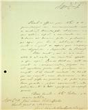 Carta de José Vicente Barbosa du Bocage dirigida a José Maria Latino Coelho, Secretário, informando que por motivos de saúde, não sabe se poderá estar presente na sessão com D. Pedro, Imperador do Brasil, reservando-se, independentemente de inscrição prévia, ao direito de pedir a palavra 