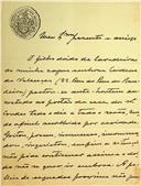 Carta de D. Luís Filipe de Castro, 2.º Conde de Nova Goa, dirigida a um subdelegado de saúde solicitando o internamento do filho da lavadeira de sua sogra D. Guilhermina Rosa Marques dos Anjos, Condessa de Valenças, no Hospital Miguel Bombarda