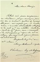 Carta de António Augusto de Aguiar dirigida a José Maria Latino Coelho, Secretário, informando impossibilidade de comparecer à reunião do Conselho Administrativo