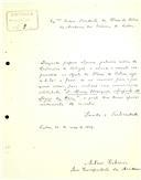 Carta de António Cabreira dirigida a José Maria Rodrigues, Presidente da Classe de Letras, inscrevendo a sua comunicação para a próxima sessão da Classe de Letras