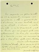 Carta de David Lopes dirigida a Cristóvão Aires, Secretário Geral, agradecendo a apresentação do seu trabalho à Classe de Letras