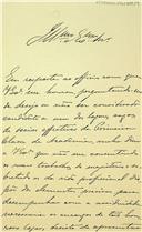 Carta de José Curry da Câmara Cabral dirigida a Manuel Joaquim Pinheiro Chagas, Secretário, rejeitando proposta de candidatura à categoria de sócio efetivo por motivos de trabalho 