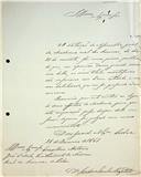 Carta de Isidoro Emílio Baptista dirigida a António José de Ávila, Vice-Presidente, apresentando renúncia ao lugar de sócio efetivo