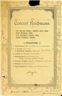 Programa do Concerto Reichmann realizado na noite do casamento de D. Miguel Januário de Bragança e D. Maria Teresa de Löwenstein-Wertheim-Rosenberg no Palácio de Heubach, na Alemanha