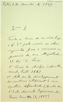 Carta de Francisco Gomes Teixeira dando conta do envio das obras com as quais pretende concorrer ao Prémio D. Luís I