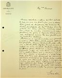 Carta de António Cabreira dirigida a Adriano Augusto de Pina Vidal, Secretário, declinando a proposta de publicação da sua comunicação sobre o problema da greve no Boletim da Academia