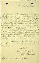 Carta de Francisco António Barral, solicitando o despache do diploma de associado provincial a João Maria Moraes da Ilha da Madeira