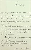 Carta de António Maria Barbosa dirigida a José Maria Latino Coelho, Secretário, informando impossibilidade em assistir à Assembleia Geral por motivos de saúde 