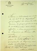 Carta de para Francisco da Ponte e Horta para o Secretário, propondo o nome de Francisco da Fonseca Benevides como sócio efetivo para a sessão de matemática 