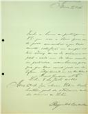 Carta de Augusto César Bon de Sousa, para José Maria Latino Coelho, Secretário, informando que vai a Paris e com satisfação cumprirá suas ordens