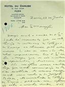 Carta de David Lopes justificando a ausência nas comemorações do 4.º Centenário do Colégio de França