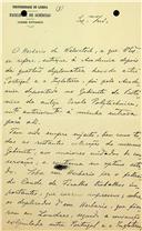 Carta de António Xavier Pereira Coutinho considerando que o Herbário de Welwitsch se encontra salvaguardado pela Universidade de Lisboa para o seu estudo e conservação